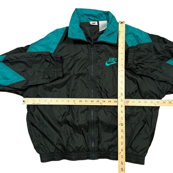 Vintage 90s Nike Jacket Black Teal Green Windbreaker Jacket Mens Small - Picture 10 of 10